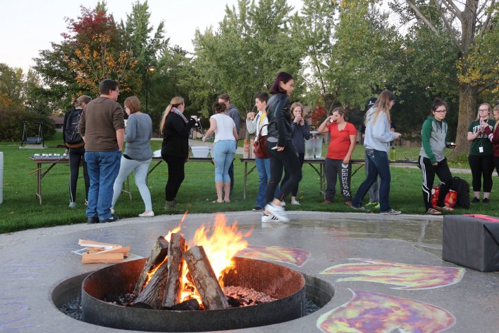 Students having a fire