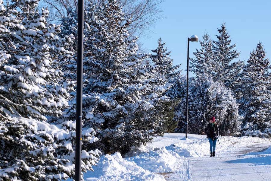 Campus during the winter