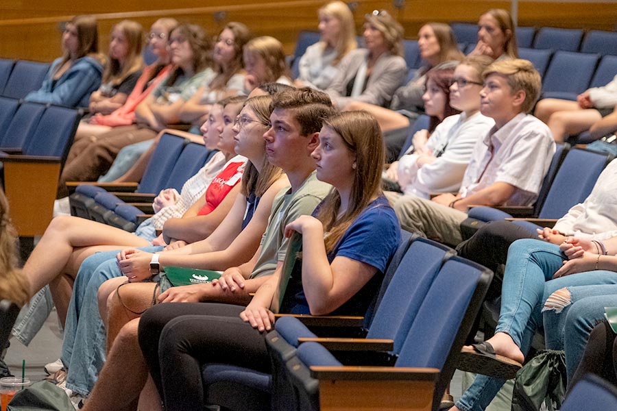 Students in theater seats