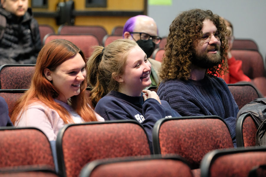 Students watching Alum Peres Owino Documentary Film