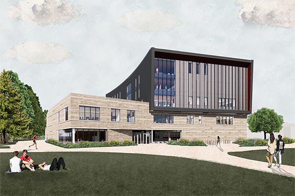 CTEC architectural rendering of the exterior campus entrance