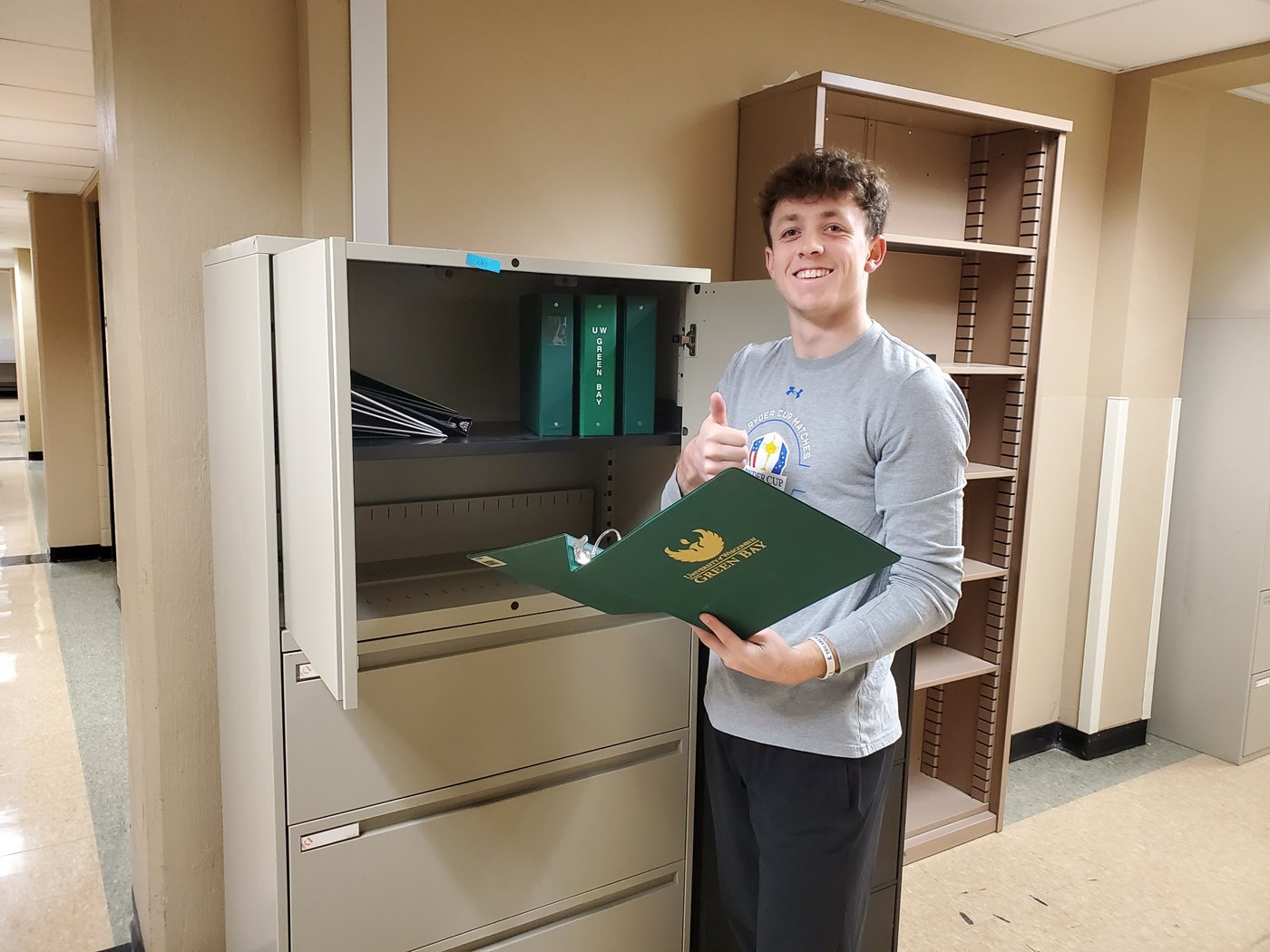 Student with a binder
