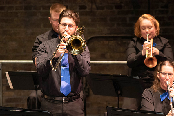 Trumpet players during concert
