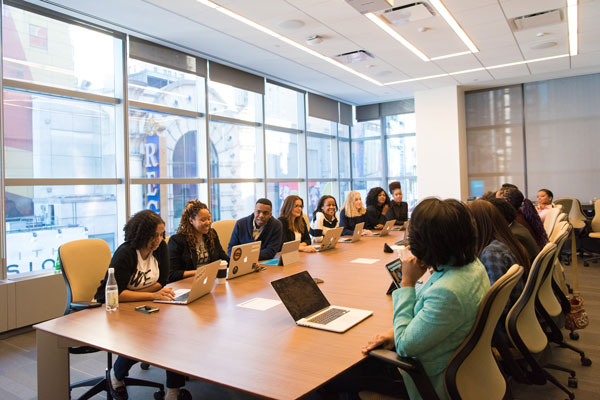 Large group sitting at table