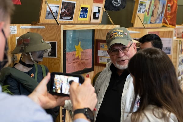 Veterans and guests converse at Veterans Reception