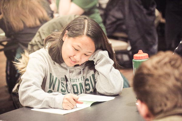 student studying