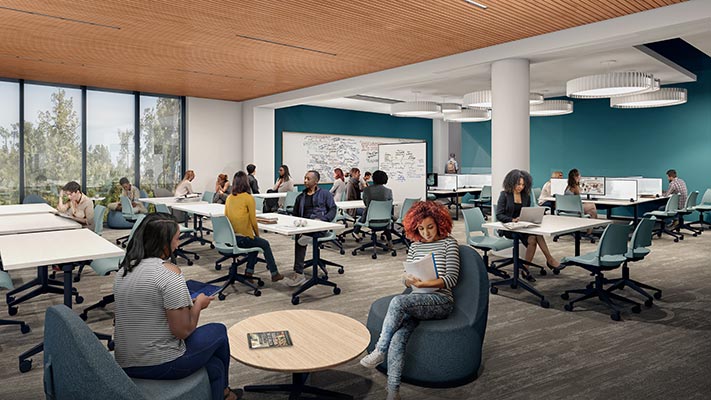 Rendering of the Learning Center on the second floor of CTEC.