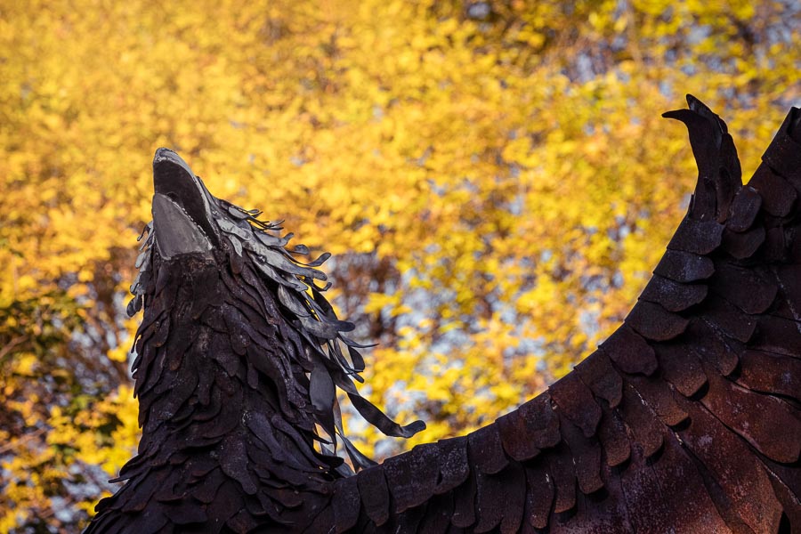 Photo of the phoenix rising sculpture