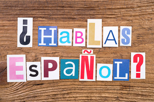 Cutout letters spelling Hablas Español