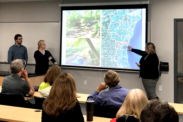 Classroom presentation on large screen