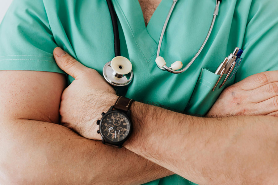 Nurse crossing his arms