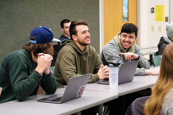 Students attend in person class