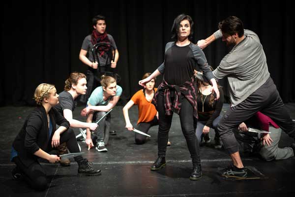 UWGB theater students practice for performance