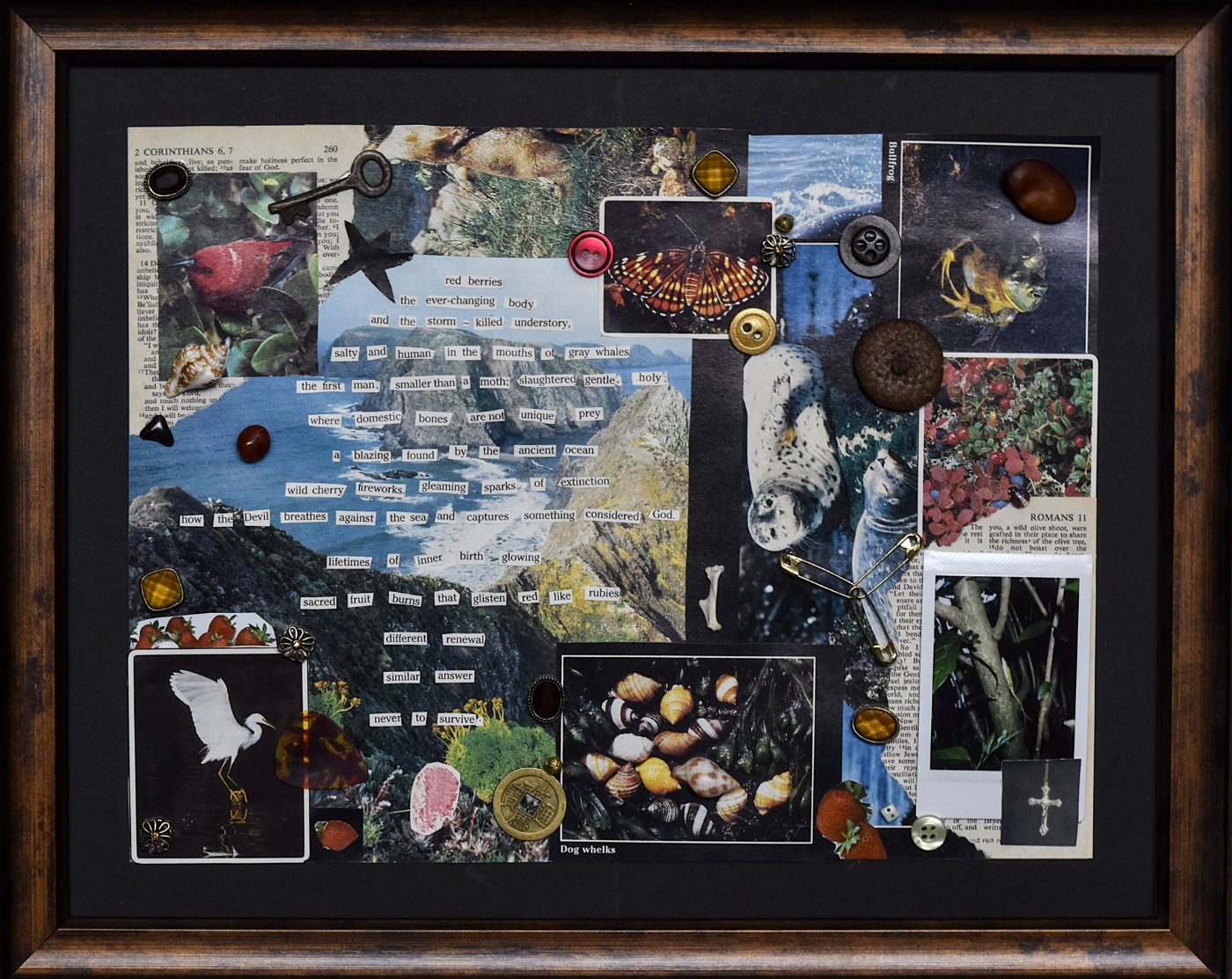 Art collage with a poem in cut-out words.