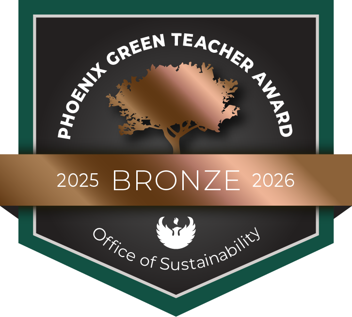 Bronze badge for the Phoenix Green Teacher Award