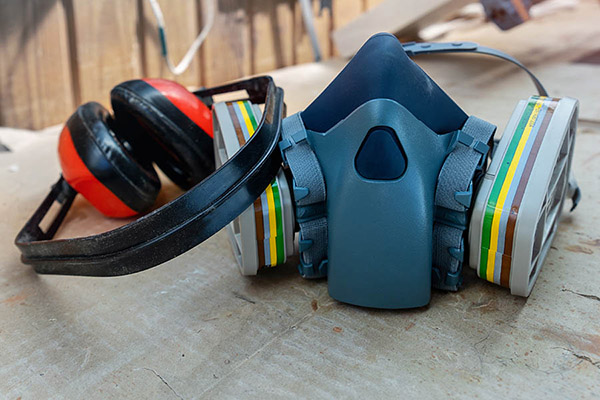 respiratory mask and ear protection