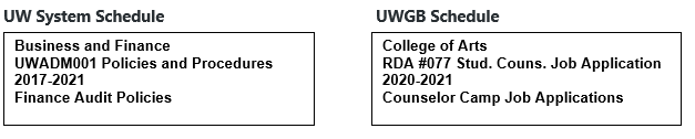 UW Schedule/UWGB Schedule