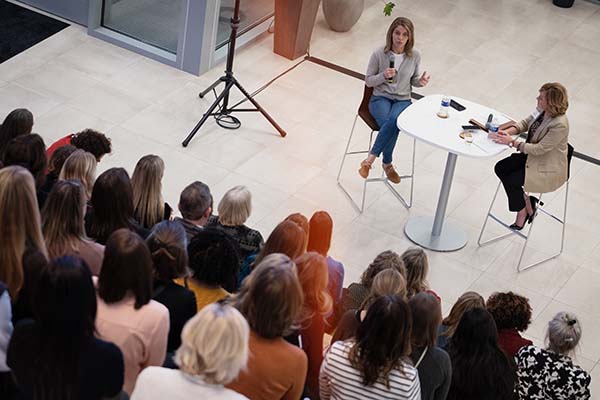 Jill Enos speaking at Titletown Tech