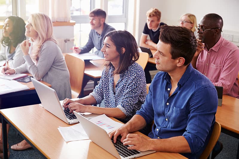 Adult learners in a training session