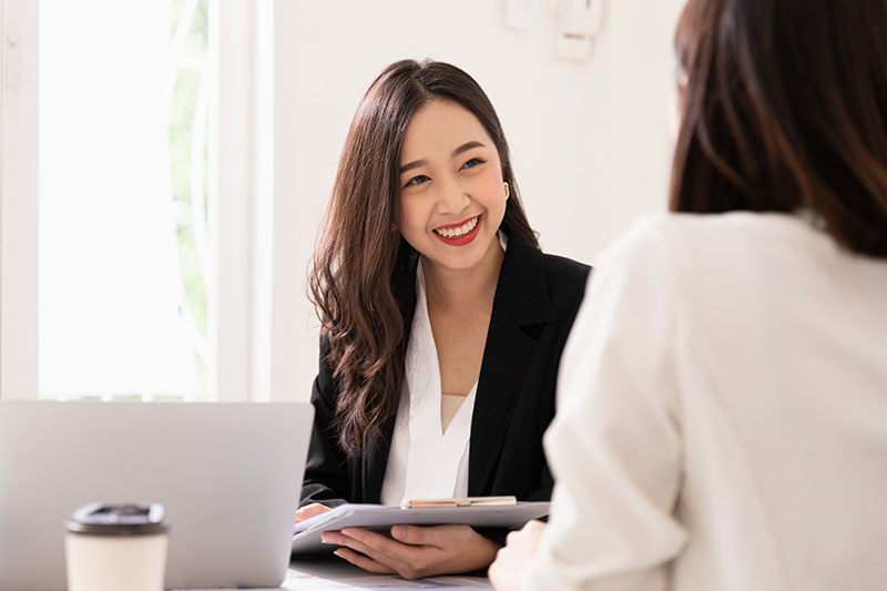 Woman interviewing a candidate