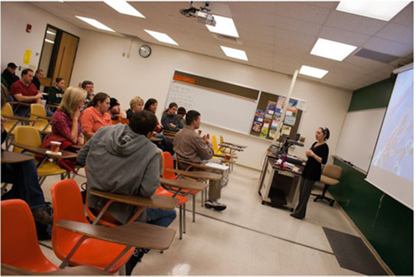 Seminar in a classroom