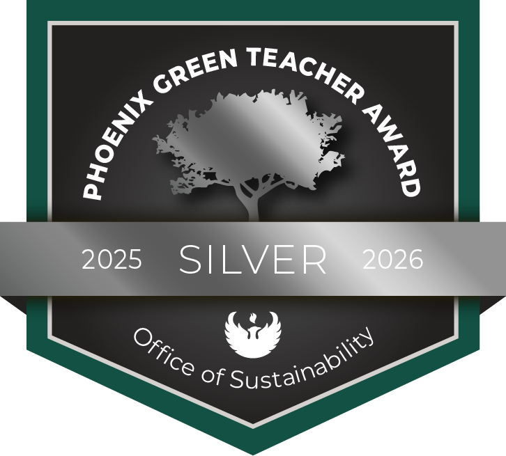 Silver badge for the Phoenix Green Teacher Award