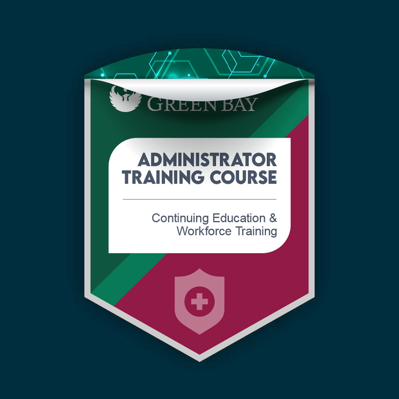Administrator Training course digital badge showing concept of metadata inside of badge