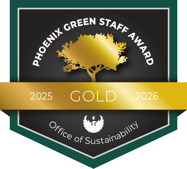 Gold badge for the Phoenix Green Staff Award