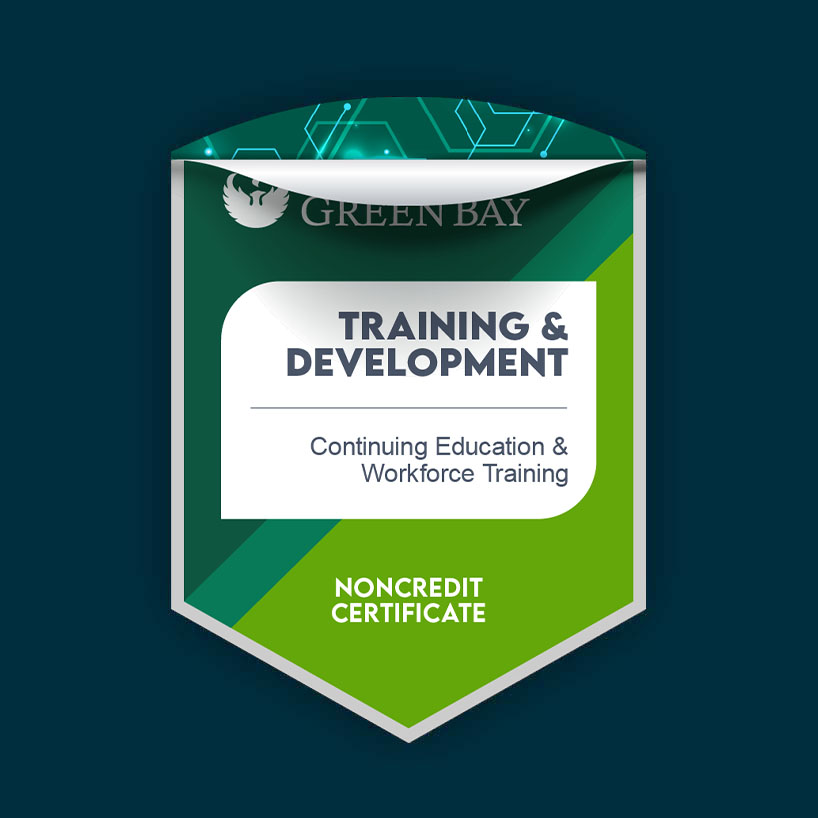 training & development digital badge showing data inside