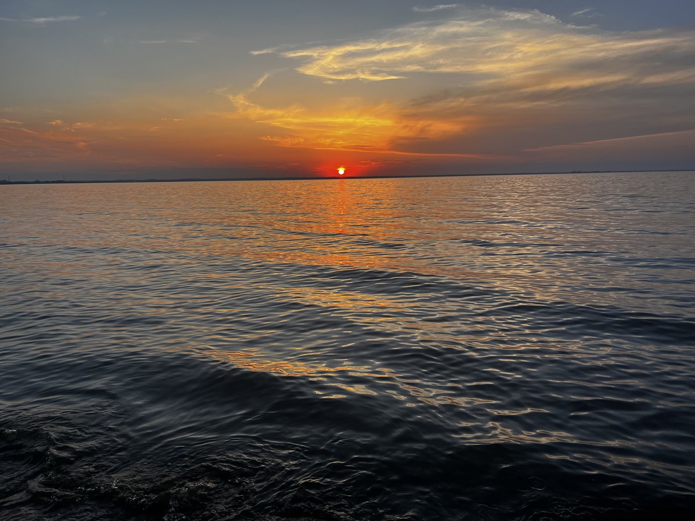 Sunset over water
