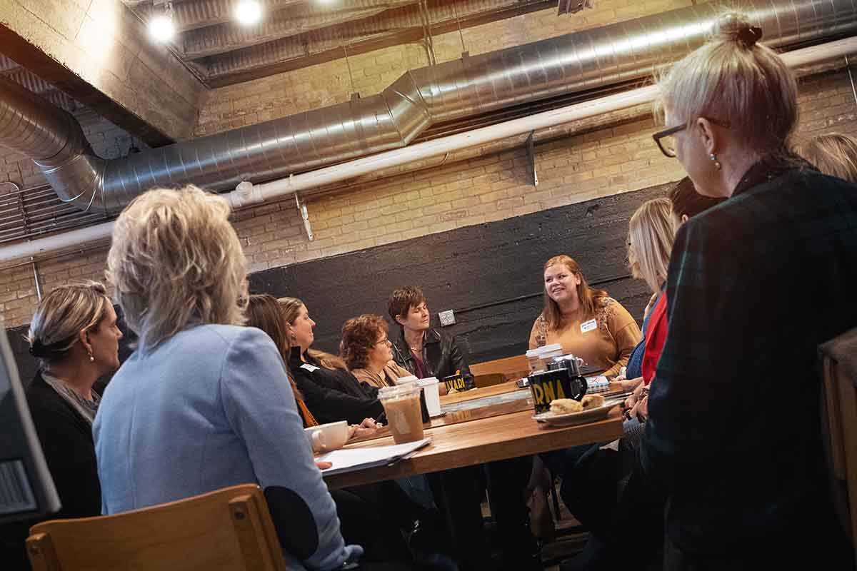 group of women at kavarna during caffeinated conversations