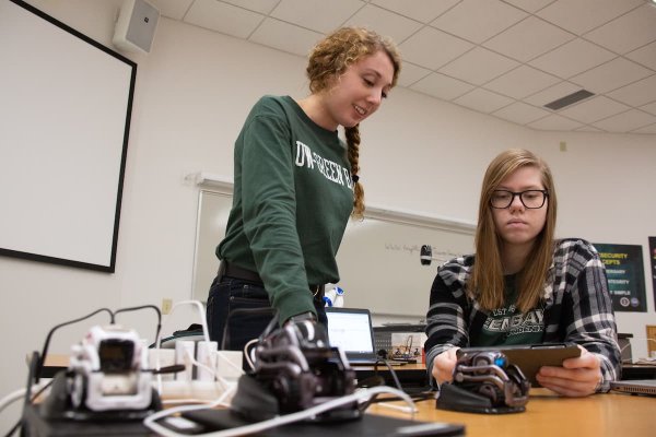 Students with new tech