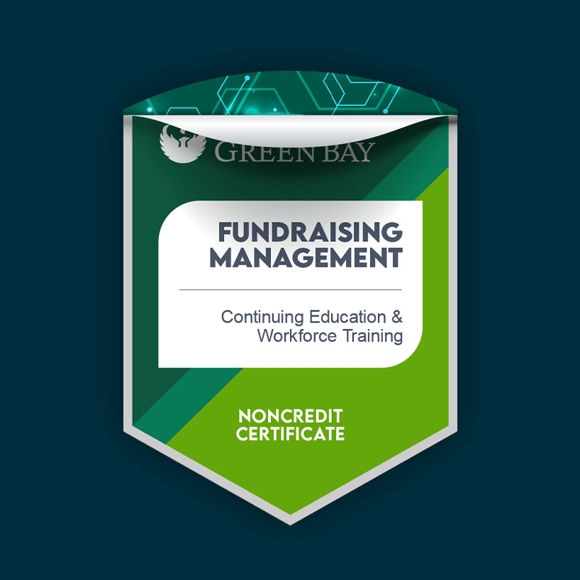 Fundraising Management Noncredit Certificate digital badge showing data inside