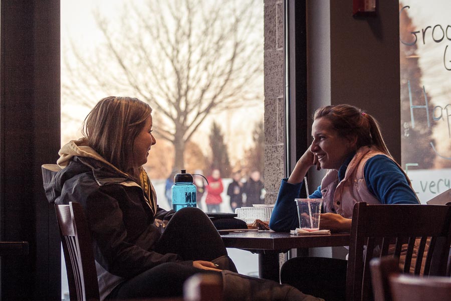 Students seated in the Union