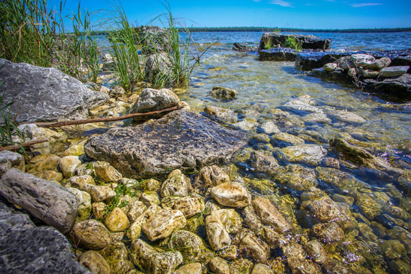 Rocks at waters edge