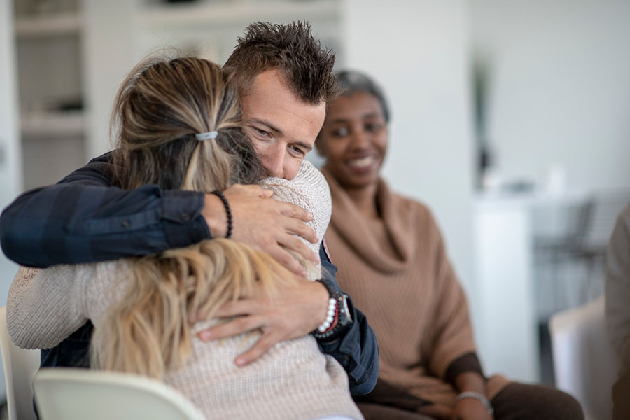 showing support in group therapy
