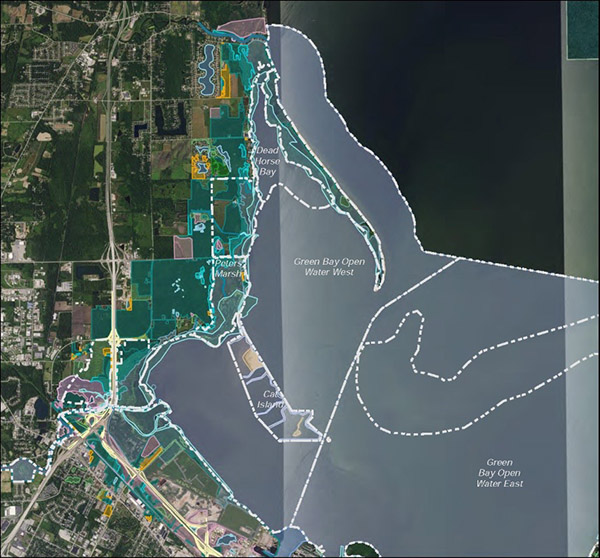 Map of Green Bay Open Water West