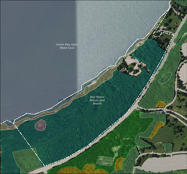 Map of Bay Shore Woods and Beach
