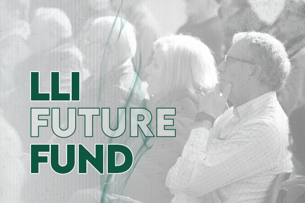 group of members listening to class with text LLI Future Fund