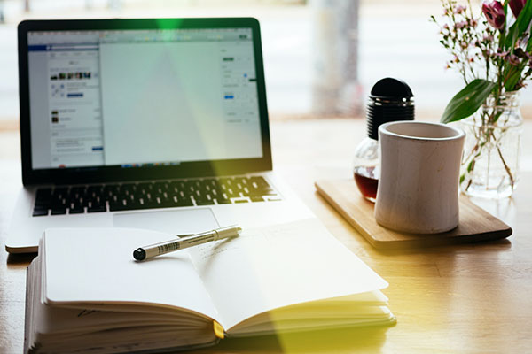 Laptop on a desk