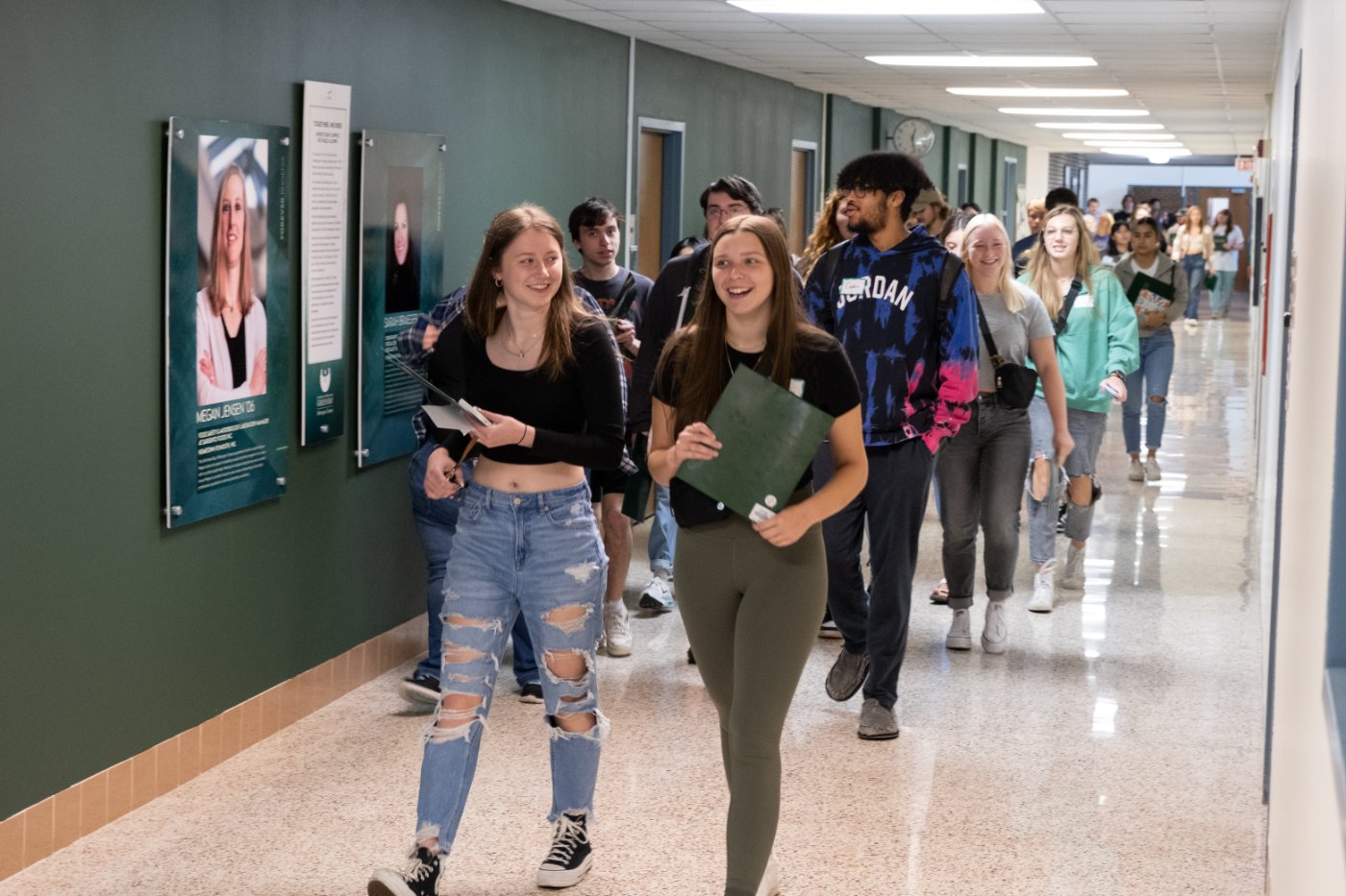 Students at a welcome event