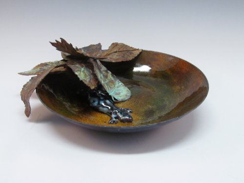 Copper/enamel bowl by Barbi Gossen