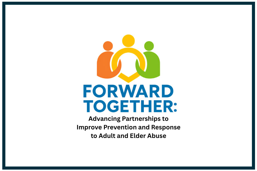Conference logo of three figures interlocking arms.