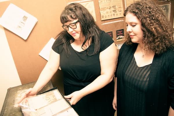 Sarah Detweiler and UW-Green Bay History major Megan Arent catalog 500+ letters