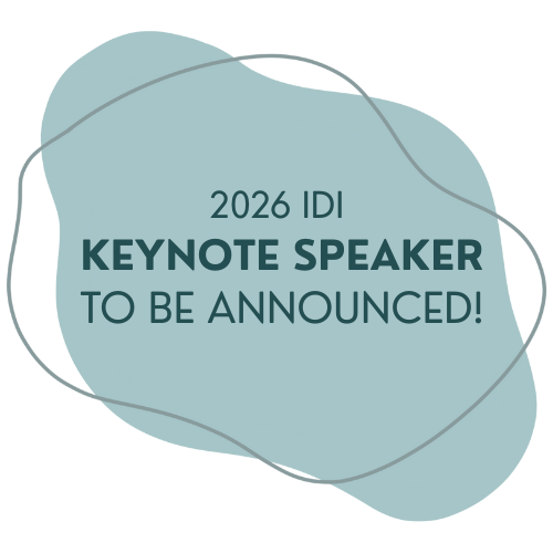 Announcement graphic with the text "2026 IDI Keynote Speaker to be announced"