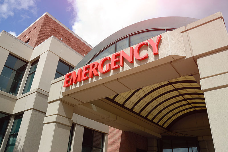 Hospital emergency room entrance