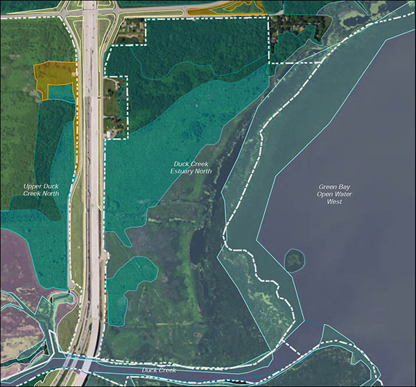 Map of Duck Creek Estuary North