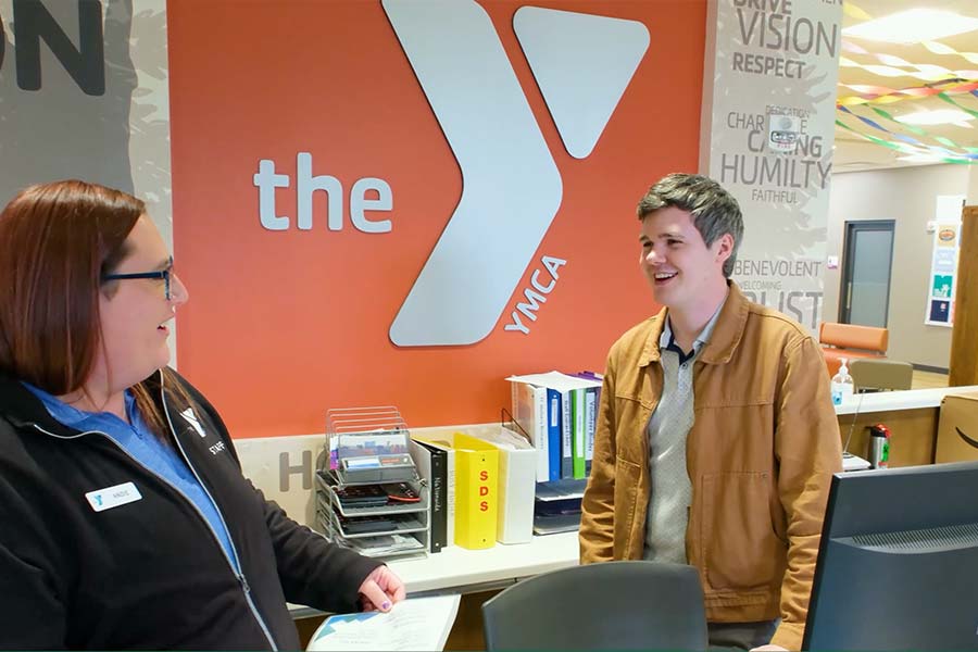 Gage Beck, UWGB MPA student working at the Greater Green Bay YMCA
