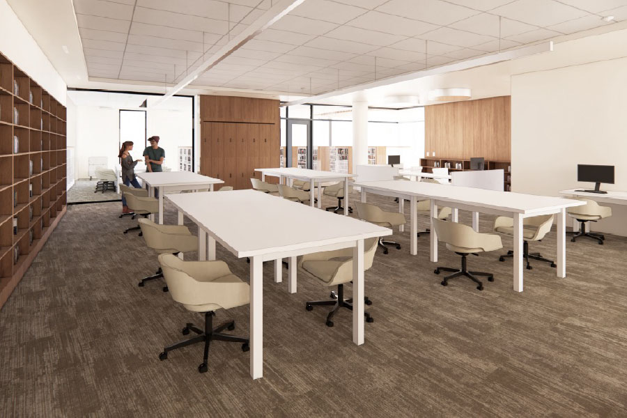 Rendering of the Archives space on the 4th floor of CTEC