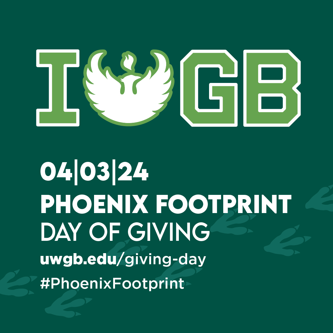 04|03|24 I <3 GB Phoenix Footprint Day of Giving uwgb.edu/giving​-day #PhoenixFootprint